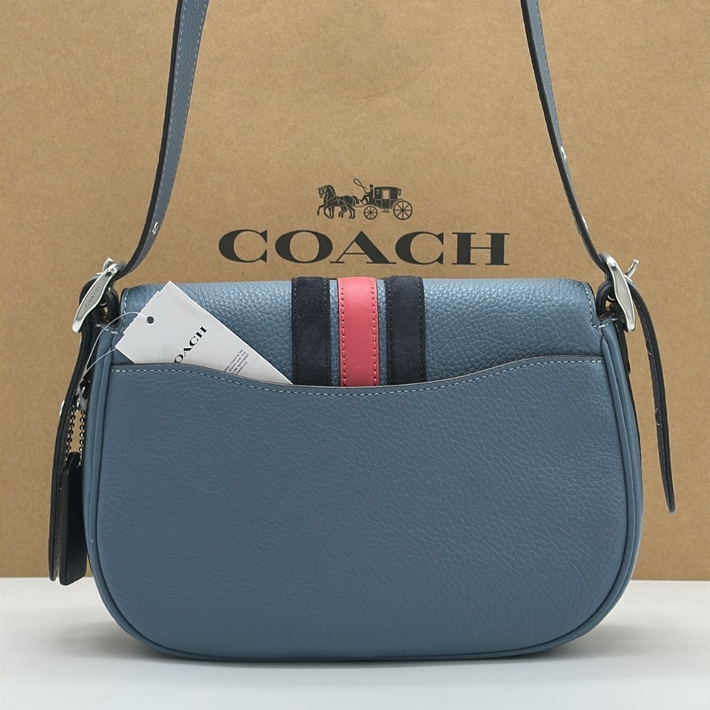 COACH Marie Saddle Bag With Varsity Stripe - Picture 5 of 16